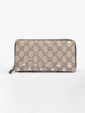 Gucci GG Supreme Zip Around Wallet Supreme / Gold Coated Canvas