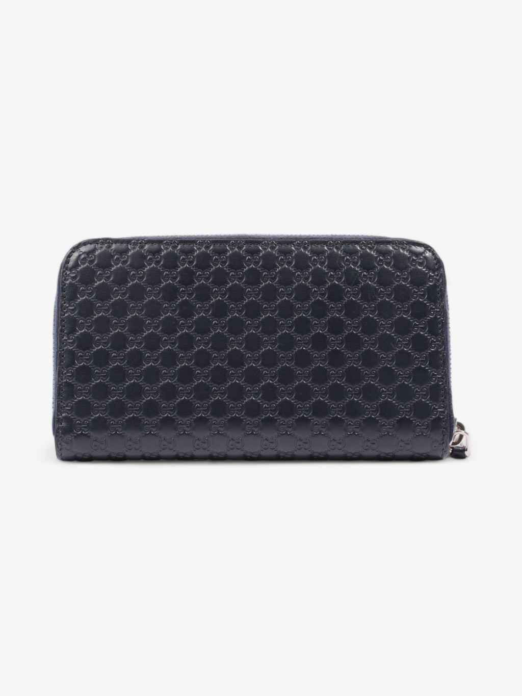 Gucci Microguccissima Zip Around Wallet Navy Blue GG Leather