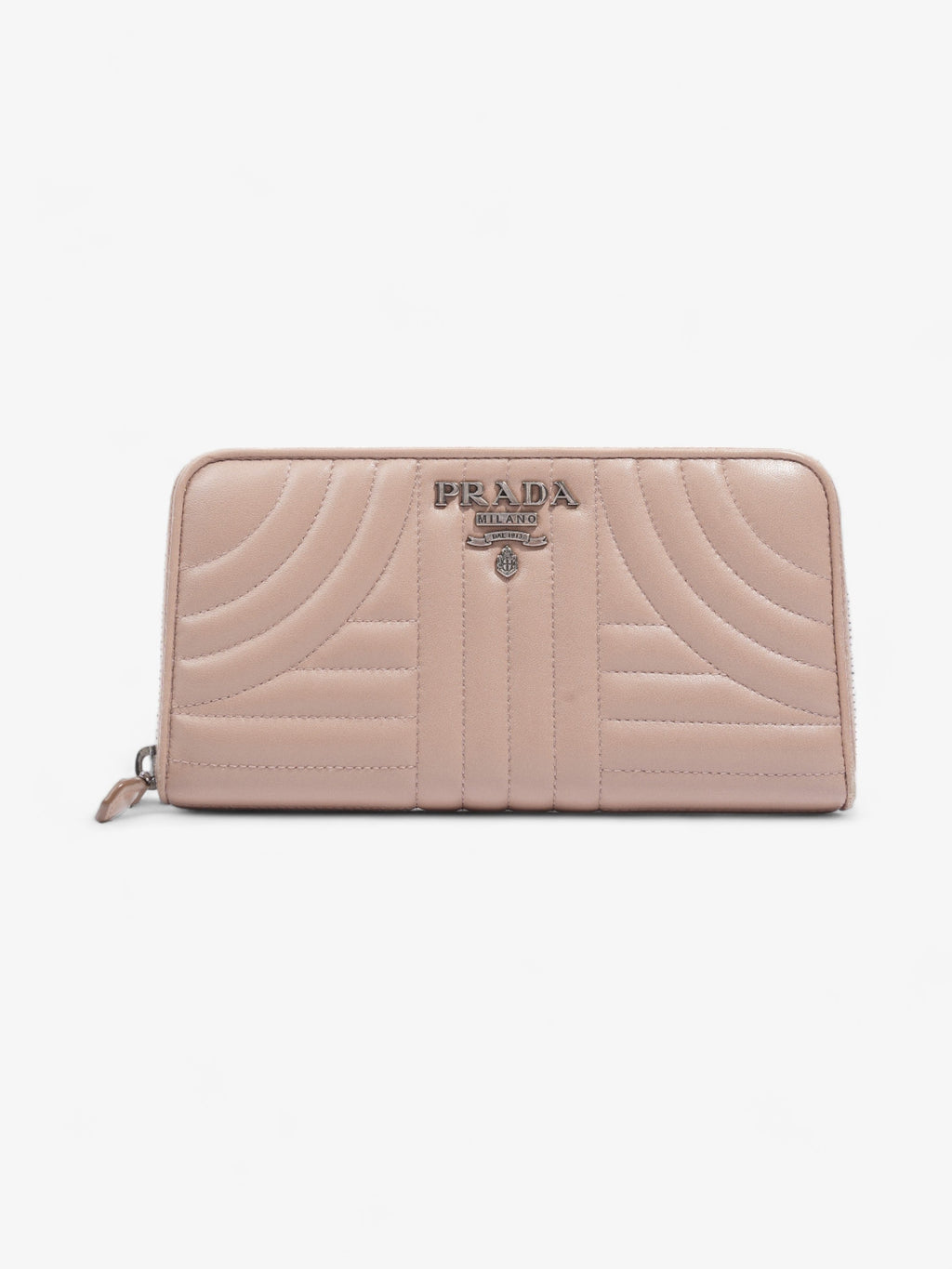 Prada Nappa Leather Zip Round Wallet Nude Nappa Leather