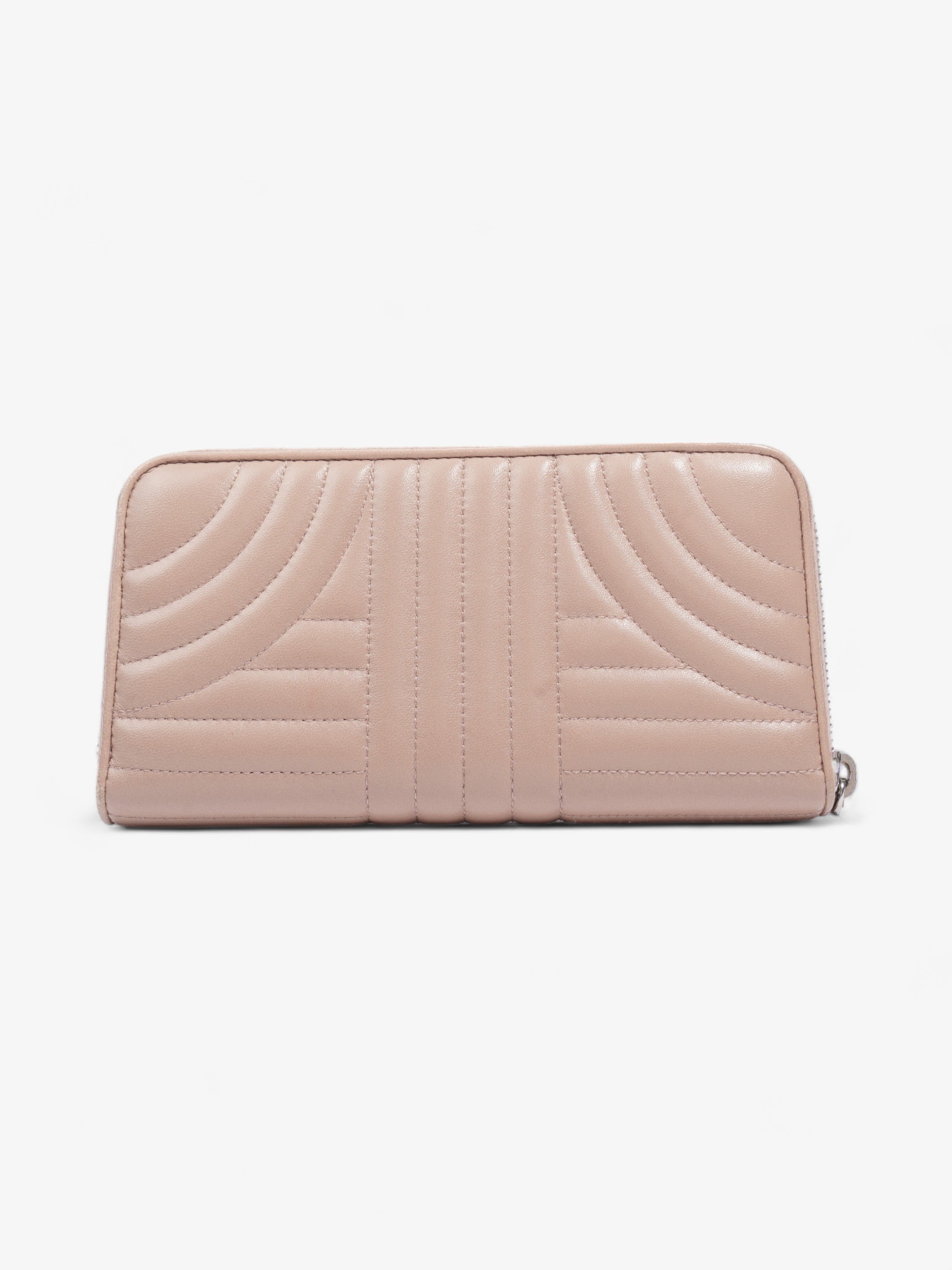 Prada Nappa Leather Zip Round Wallet Nude Nappa Leather