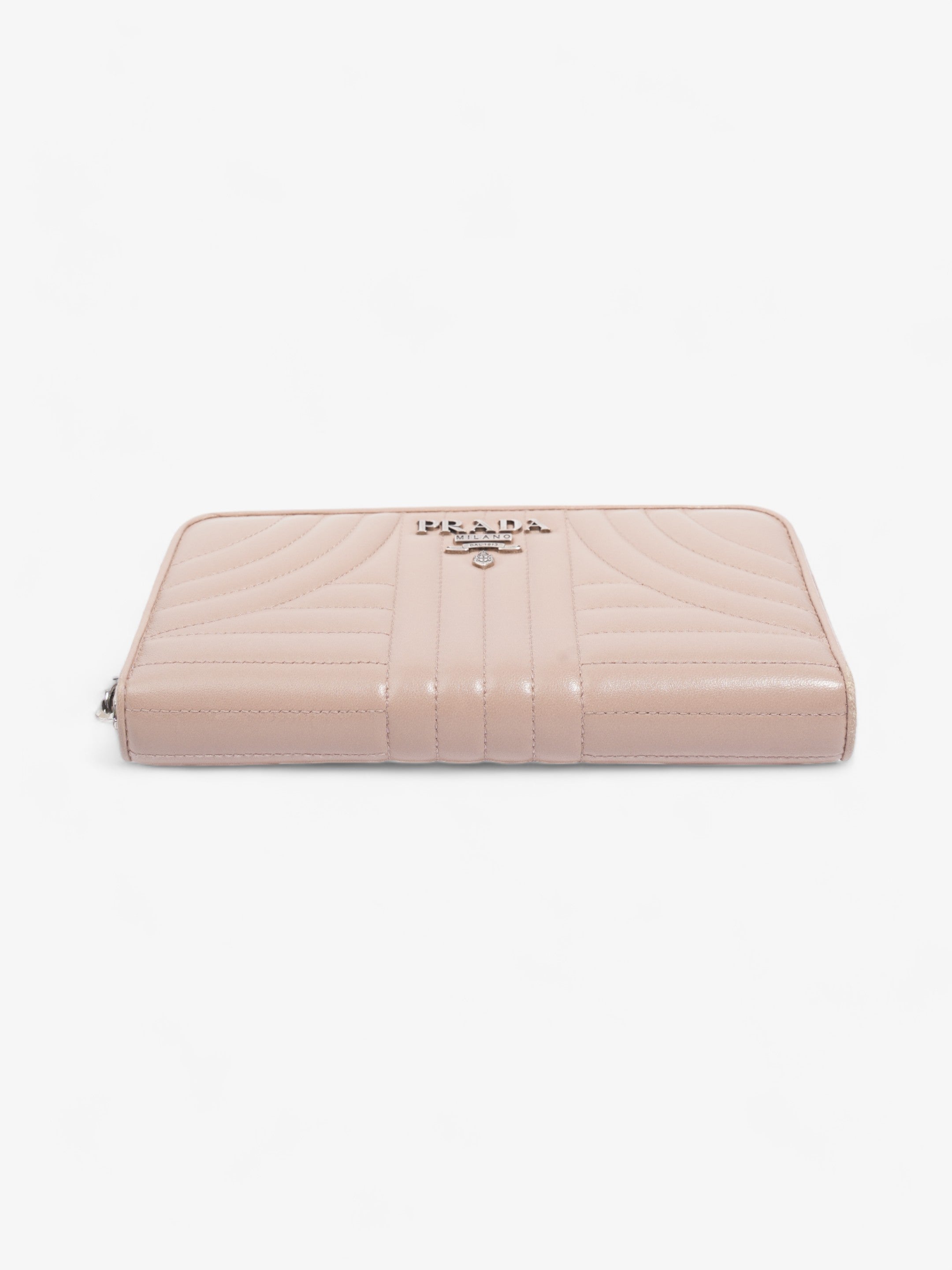 Prada Nappa Leather Zip Round Wallet Nude Nappa Leather
