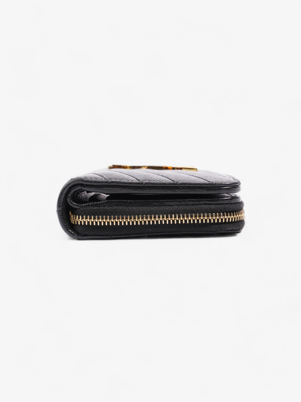 Saint Laurent Compact Zip Wallet Black Grained Leather