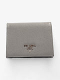 Prada Wallet Grey Saffiano Leather