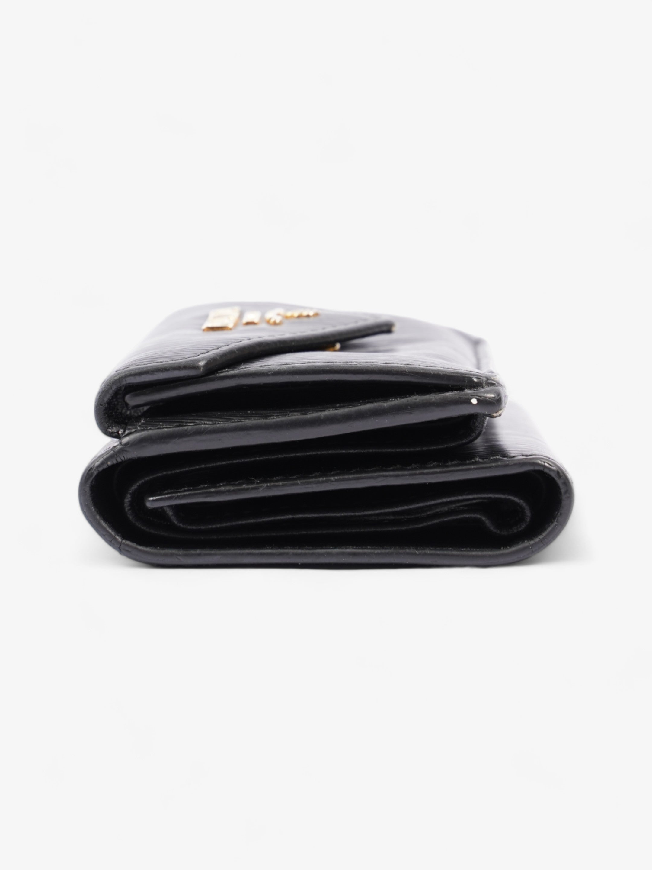 Prada Compact Wallet Black Epi Leather