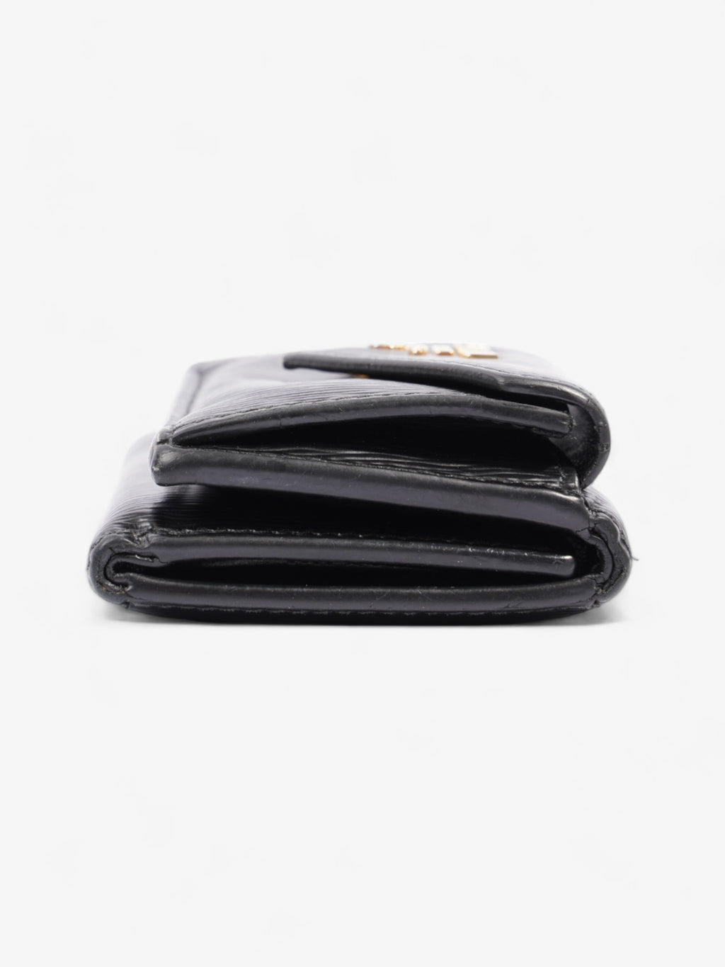 Prada Compact Wallet Black Epi Leather