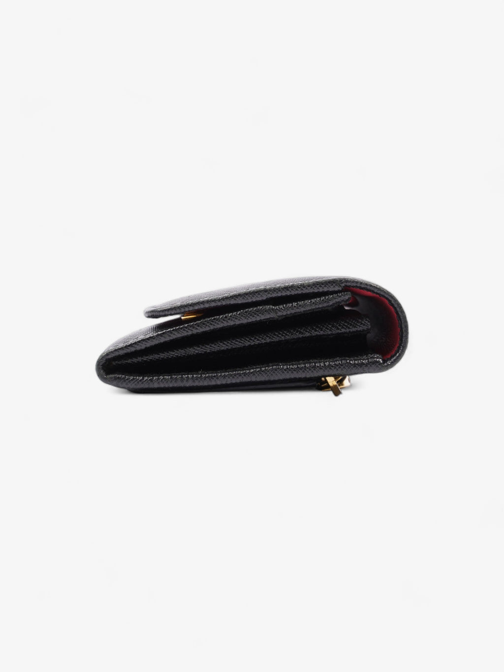 Prada Continental Logo Wallet Black Saffiano Leather