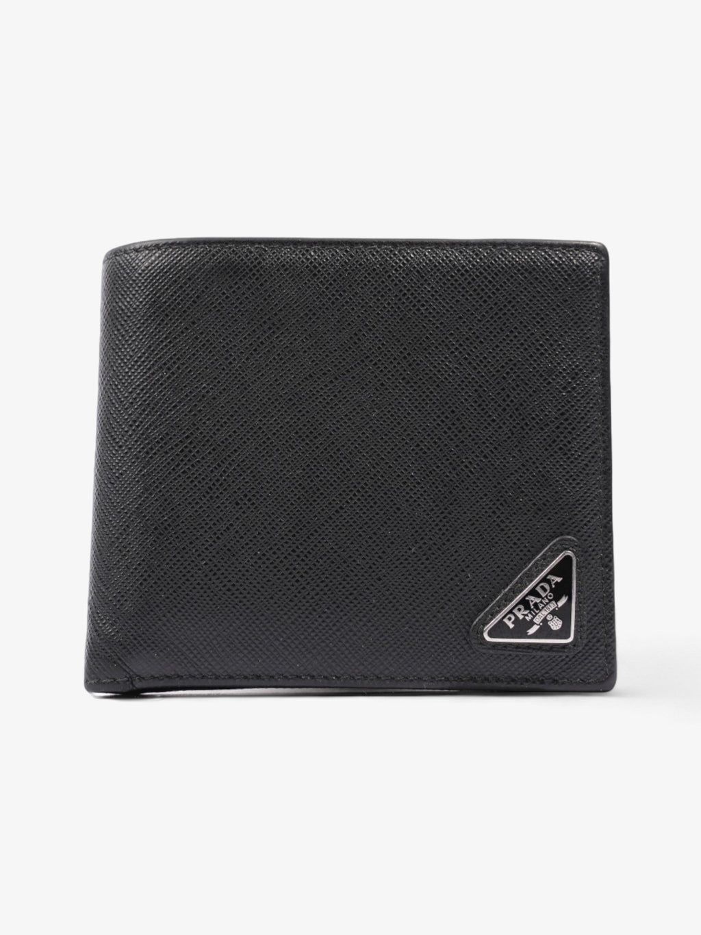 Prada Bi-Fold Wallet Black Saffiano Leather