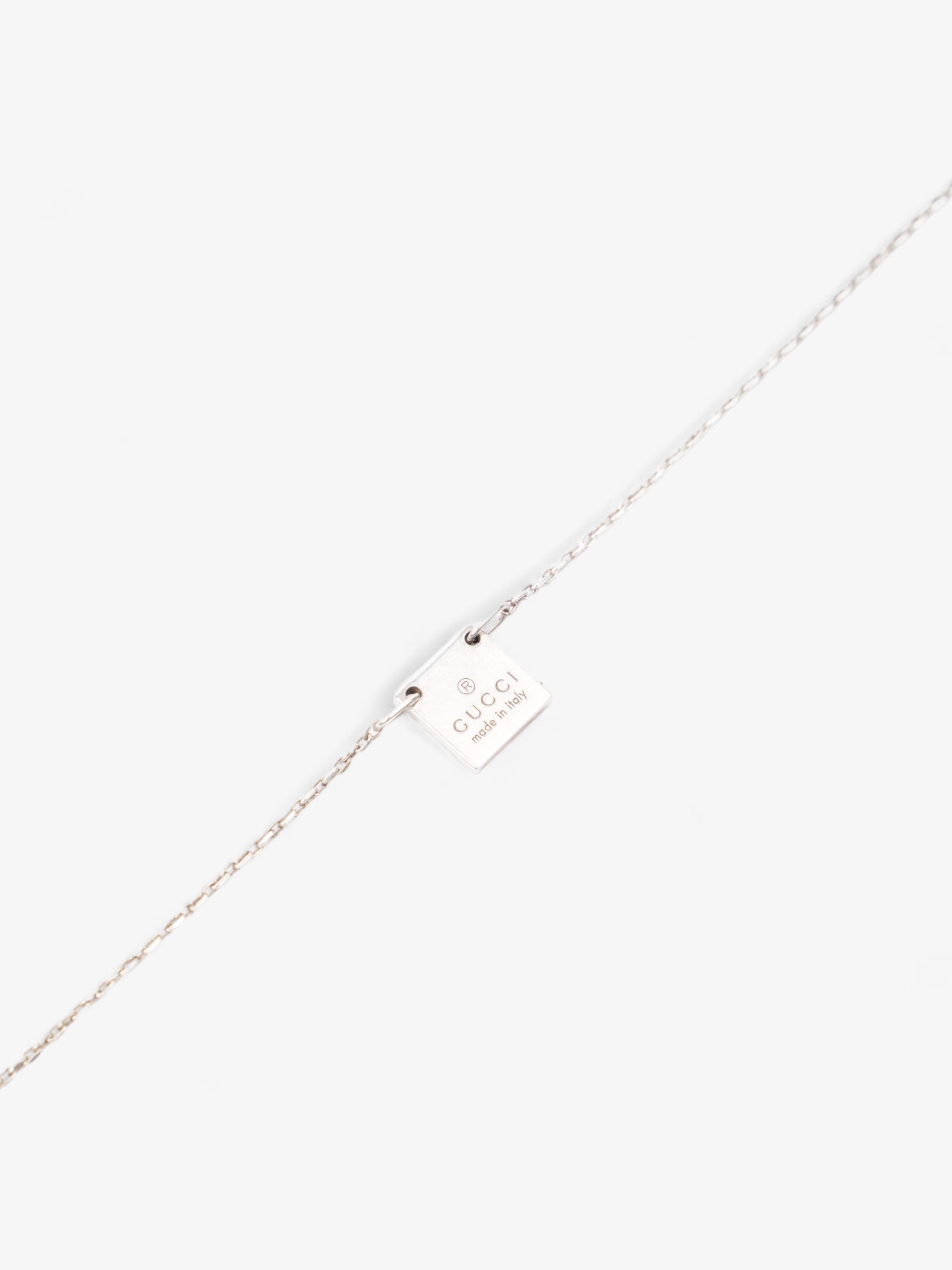 Gucci Logo Plate Necklace Silver Silver Sterling