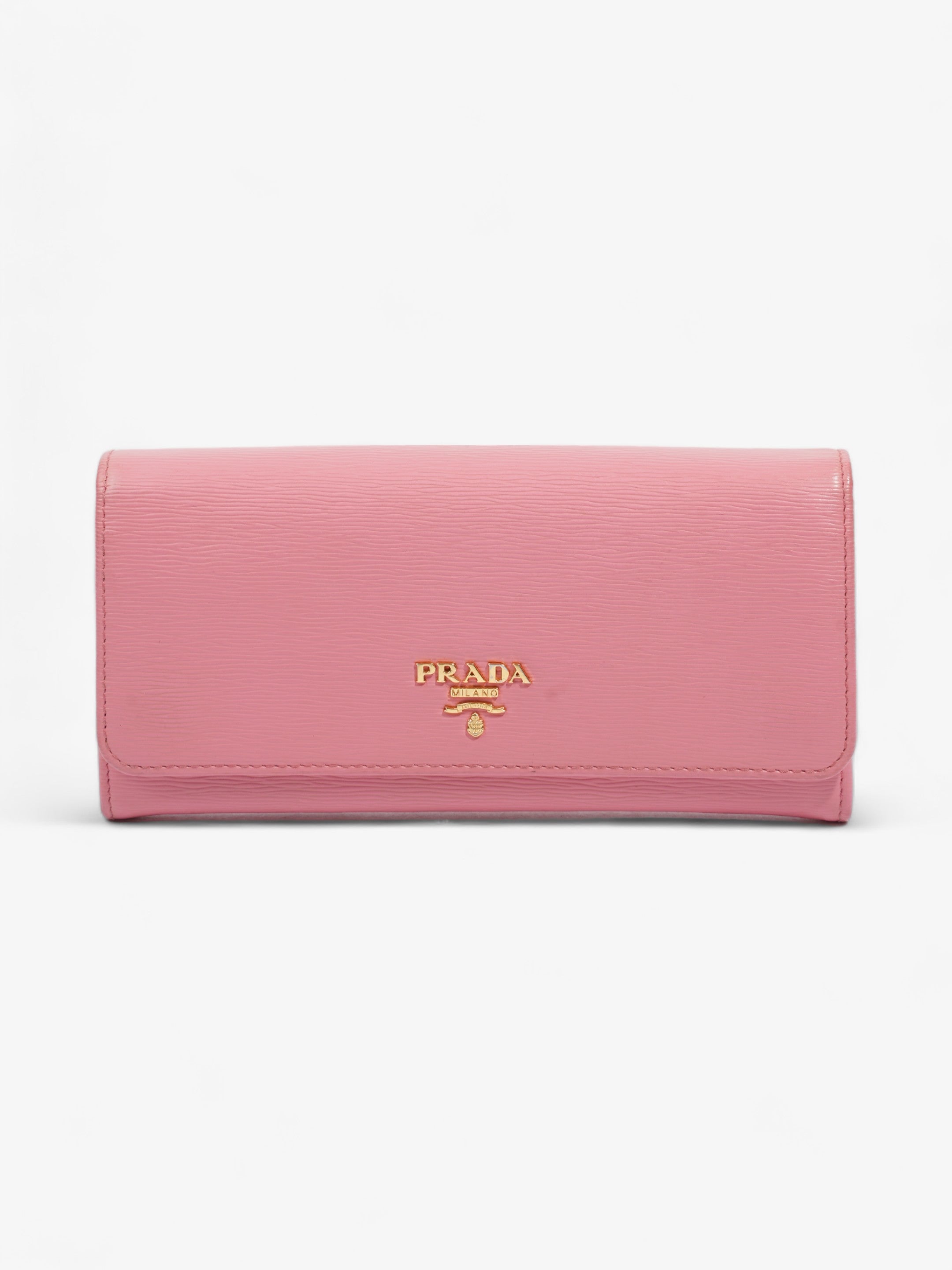 Prada Long Wallet Pink Leather