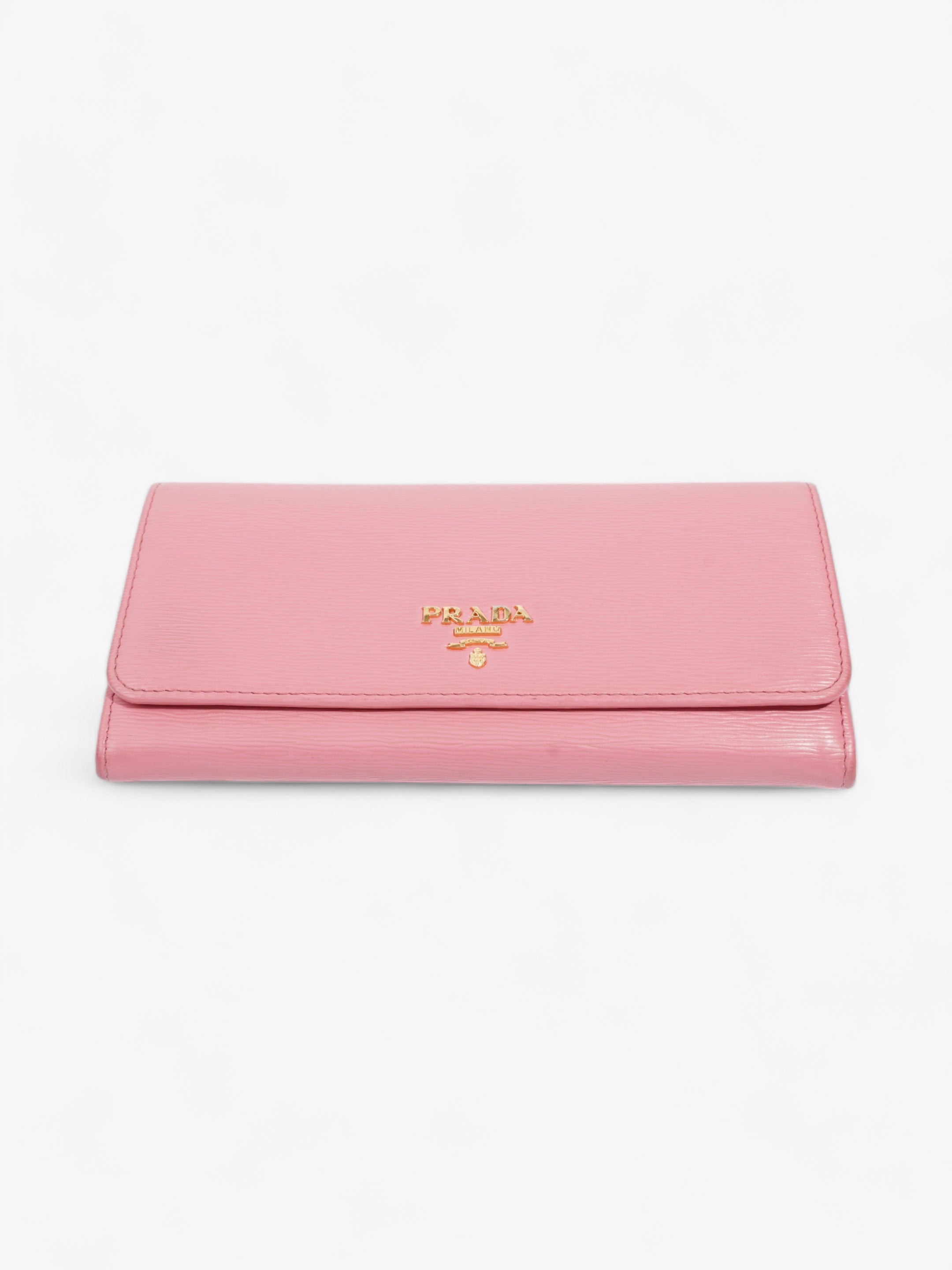 Prada Long Wallet Pink Leather