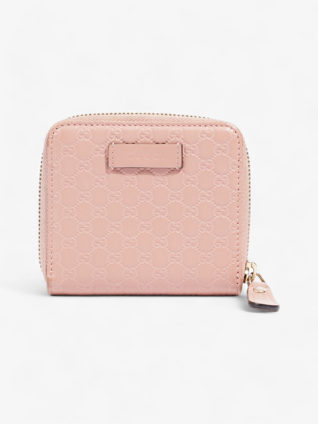 Gucci Gucci Micro Guccissima 449395 Leather Compact Wallet Pink   鈷?Engraving Pink Embossed Leather