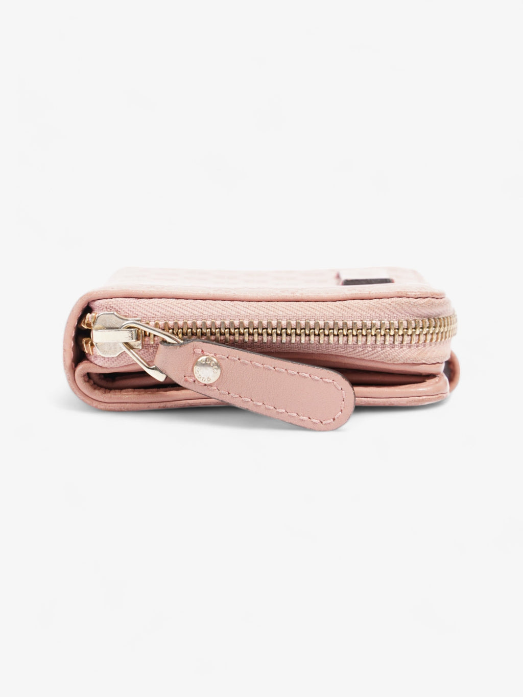 Gucci Gucci Micro Guccissima 449395 Leather Compact Wallet Pink   鈷?Engraving Pink Embossed Leather