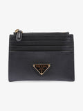 Prada Triangle Wallet Black Saffiano Leather