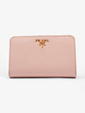 Prada Compact Wallet Pink Saffiano Leather