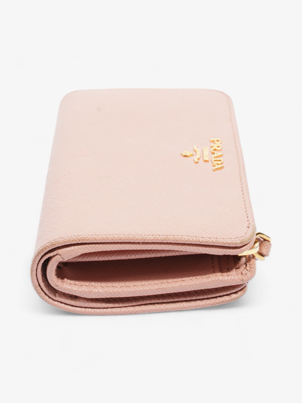 Prada Compact Wallet Pink Saffiano Leather