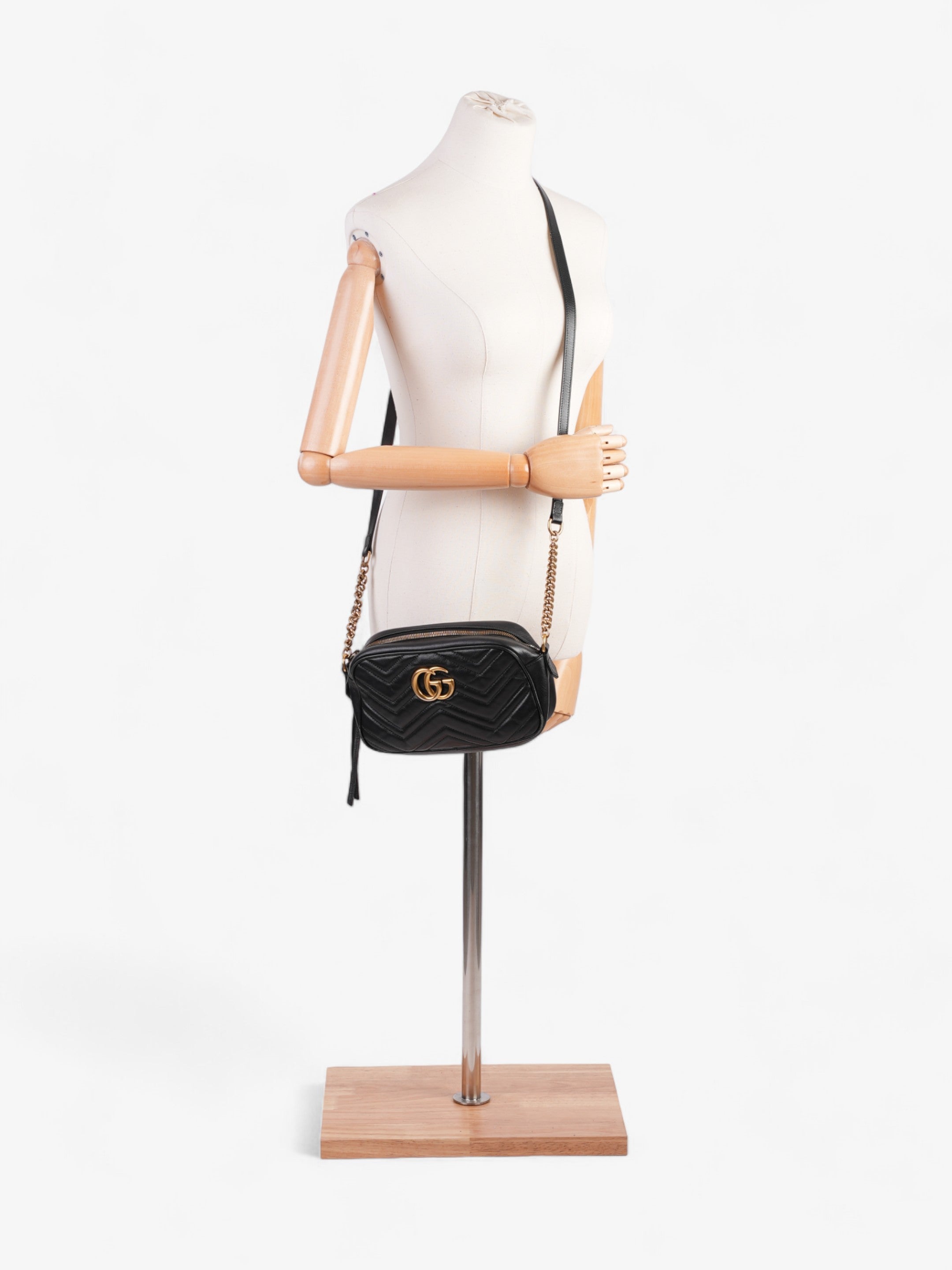 Gucci GG Marmont Black Matelasse Leather Small