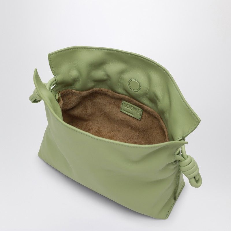 MINI LIGHT GREEN LEATHER FLAMENCO CLUTCH