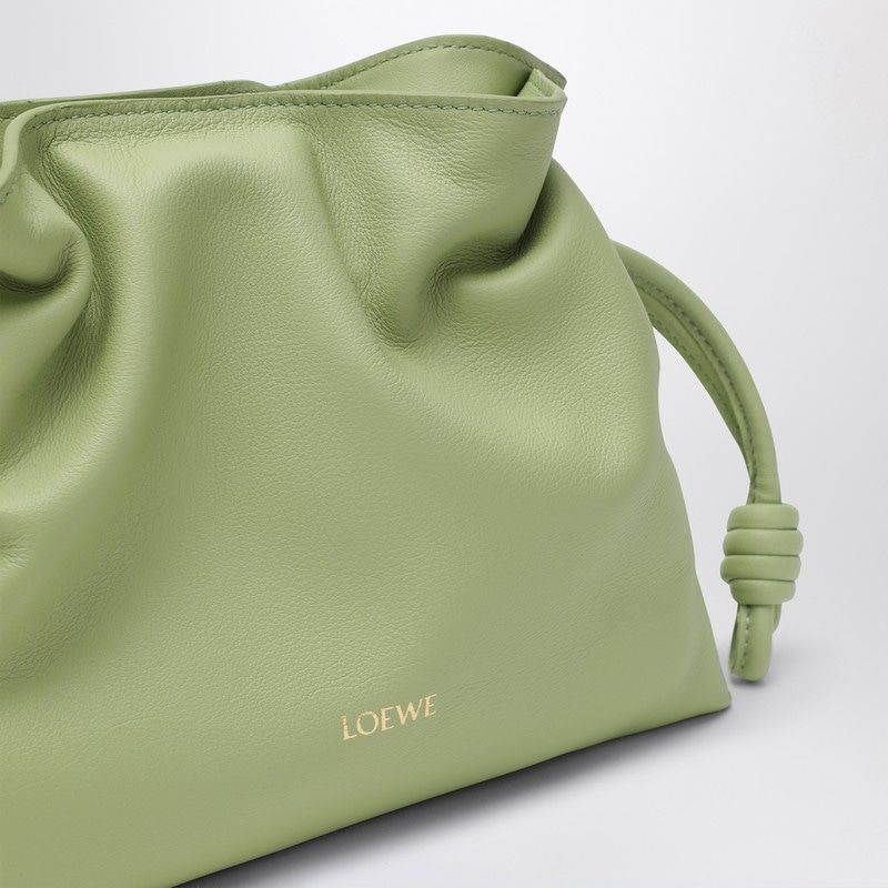 MINI LIGHT GREEN LEATHER FLAMENCO CLUTCH