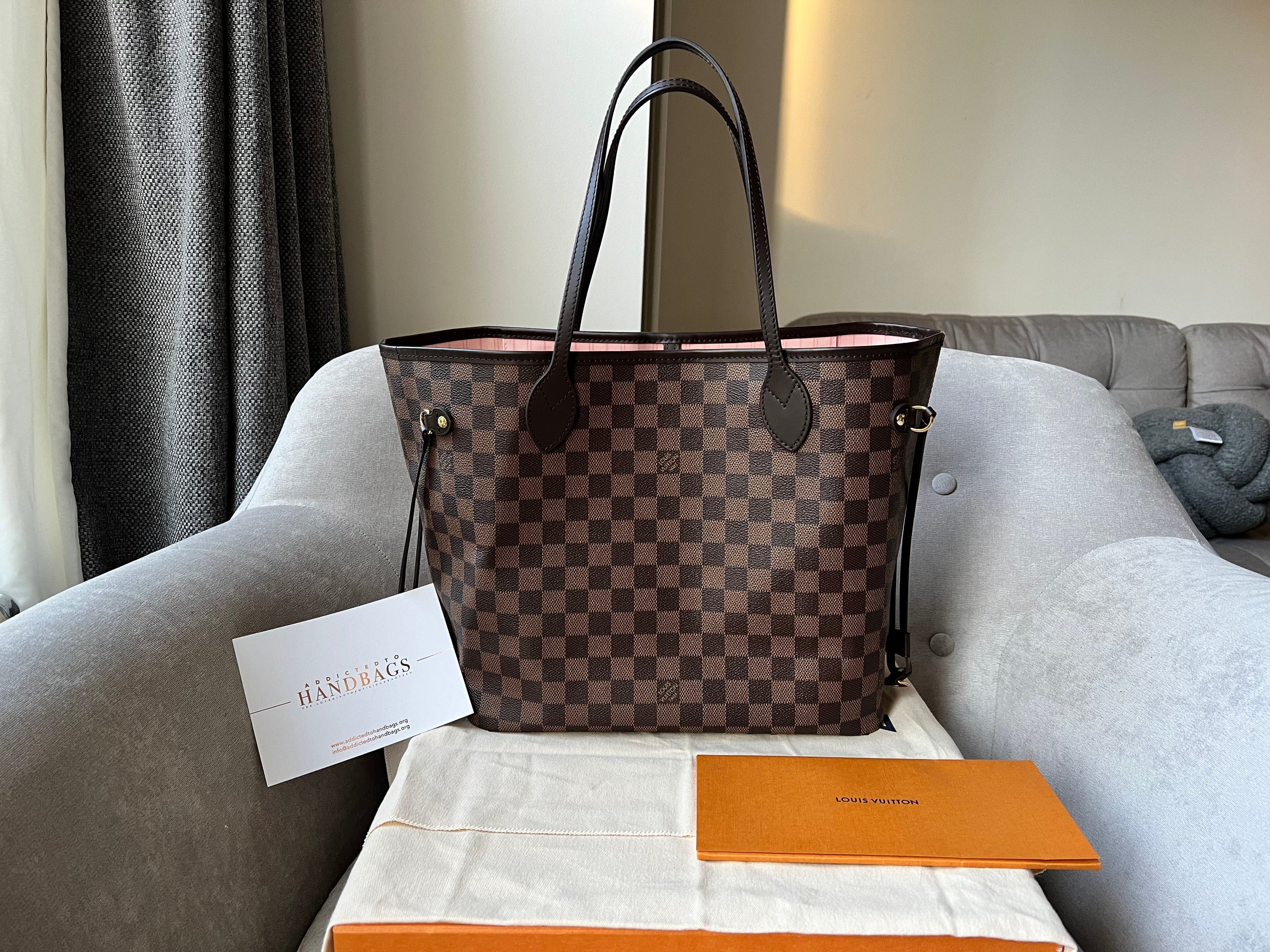 Louis Vuitton Neverfull MM Damier Ebene Rose Ballerine (RRP £1,410)