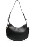 HALF MOON BAG L BLACK WITH GOLD DETAIL