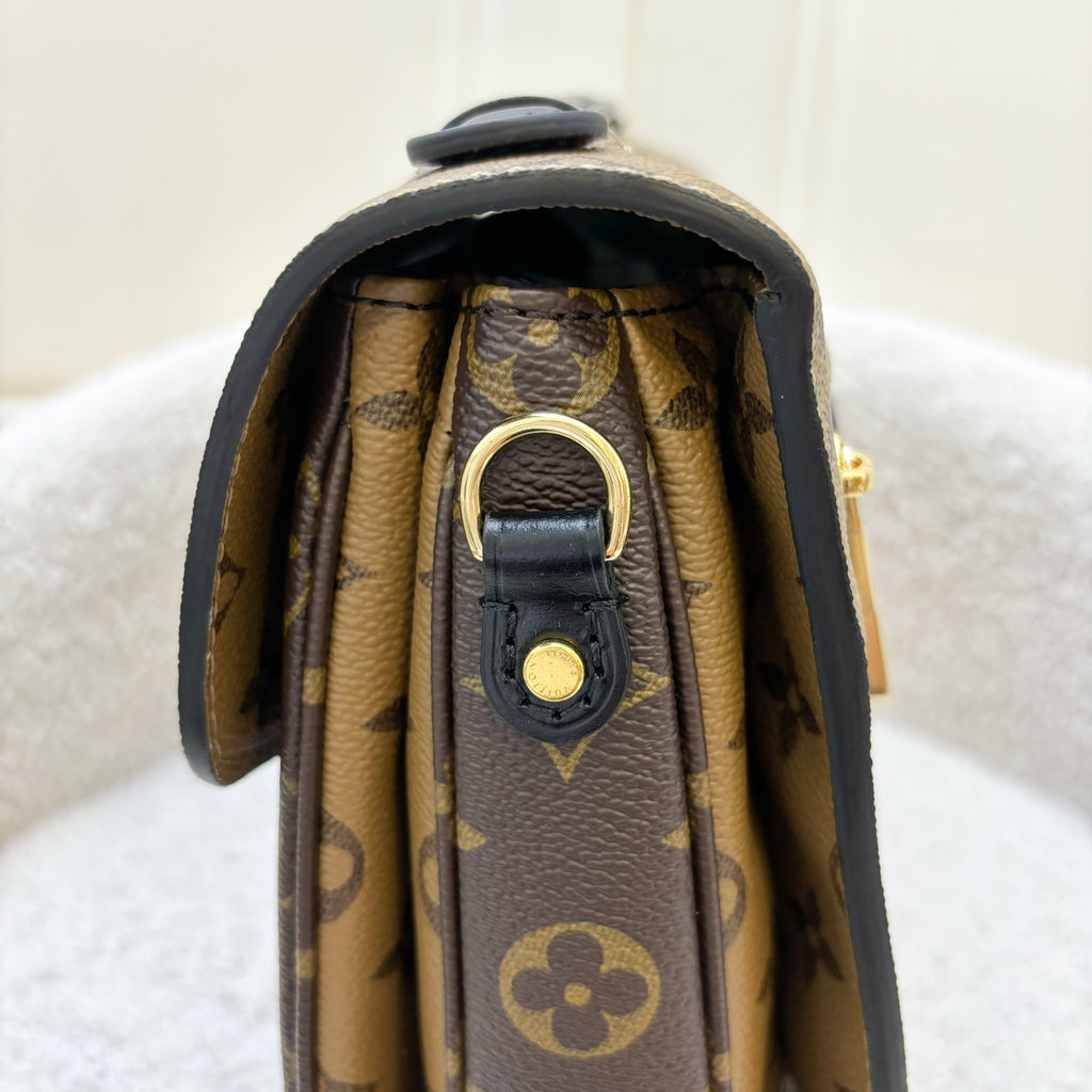 LV Pochette Metis in Reverse Monogram Canvas, Black Leather and GHW