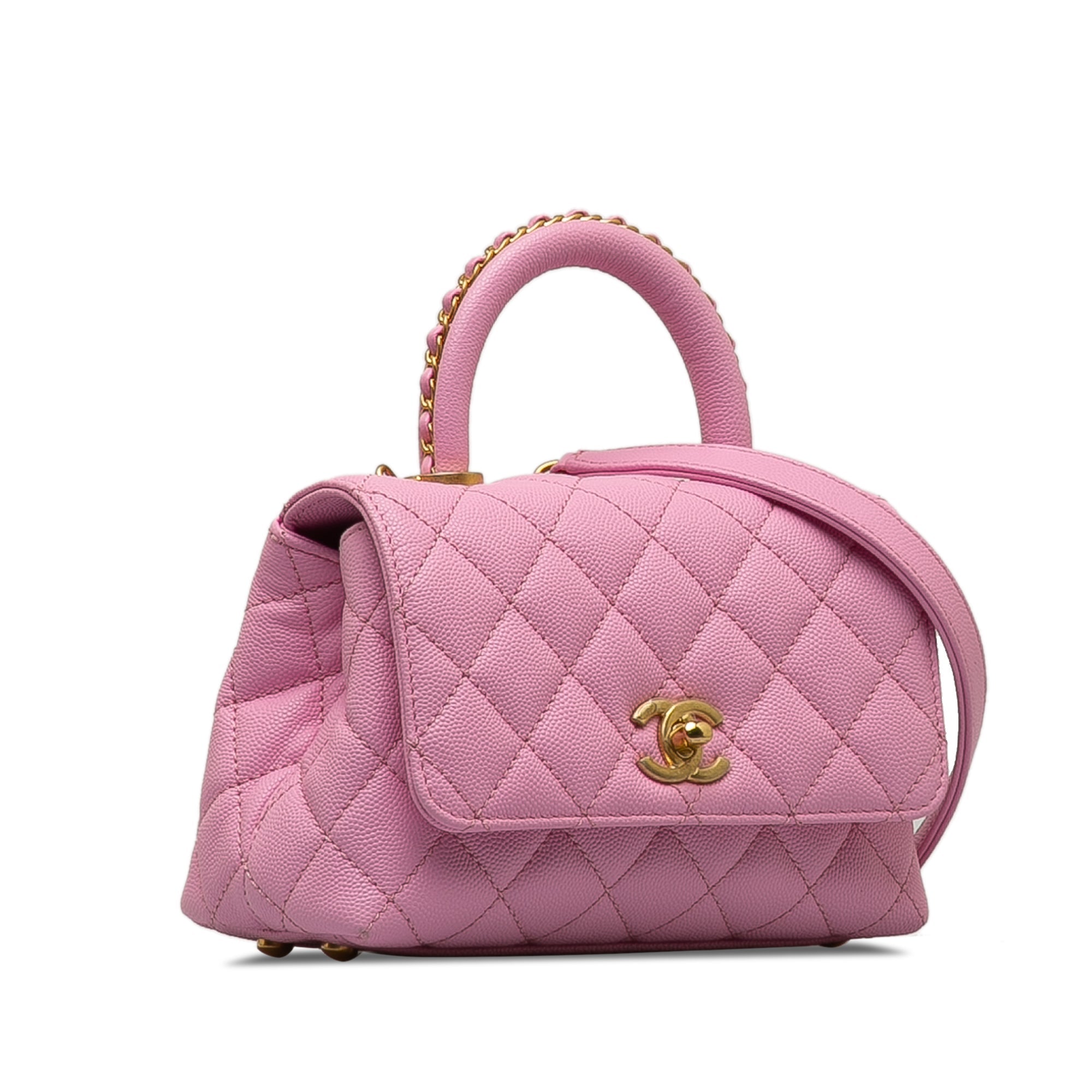 Chanel Coco Handle Mini Pink Caviar Gold