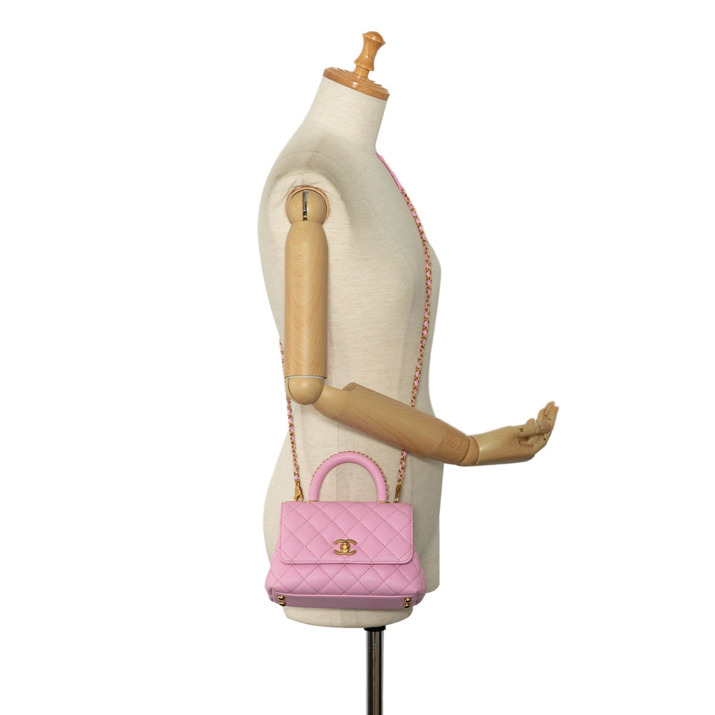 Chanel Coco Handle Mini Pink Caviar Gold