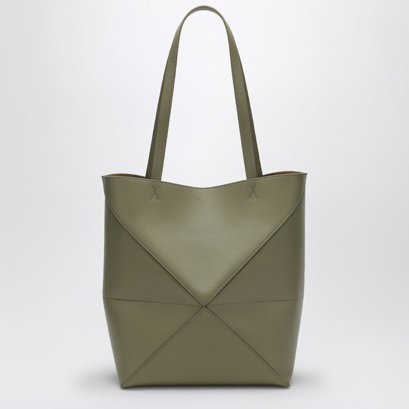 Loewe Puzzle Fold Tote Green Eucalyptus Bag Women
