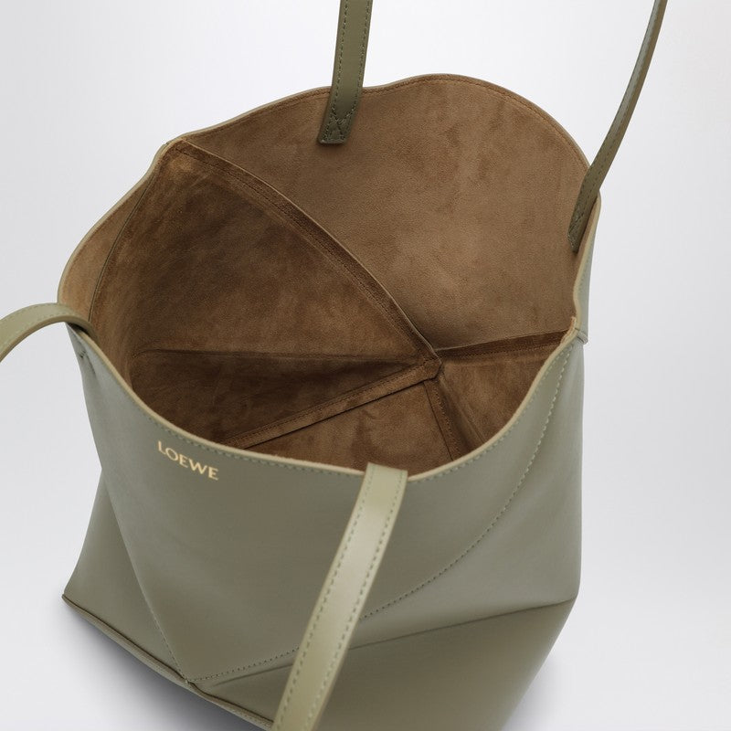 Loewe Puzzle Fold Tote Green Eucalyptus Bag Women