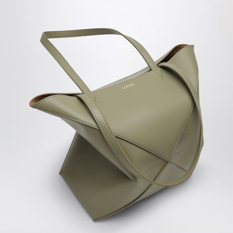 Loewe Puzzle Fold Tote Green Eucalyptus Bag Women
