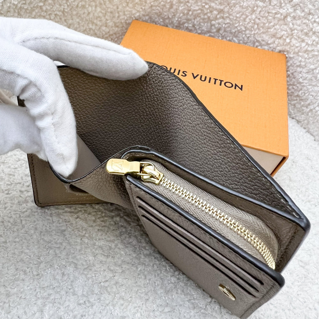LV Clea Compact Wallet in in Tourterelle Monogram Empreinte Leather and GHW