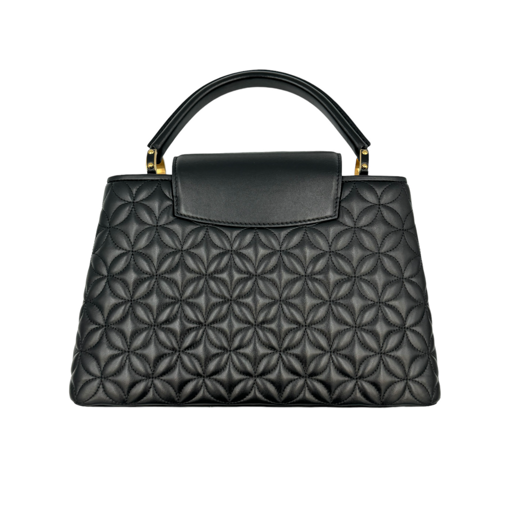 Louis Vuitton Capucines mm Blue Taurillon Silver