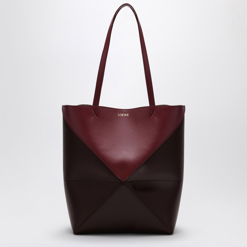 Loewe Puzzle Fold Tote Crimson/Dark Bordeaux Bag Women