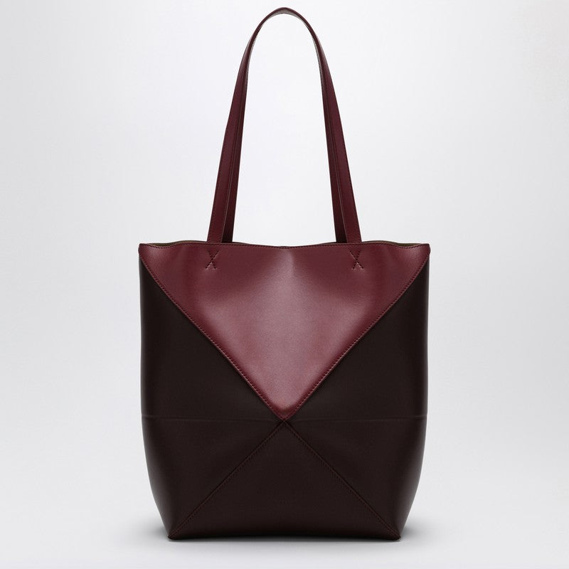 Loewe Puzzle Fold Tote Crimson/Dark Bordeaux Bag Women