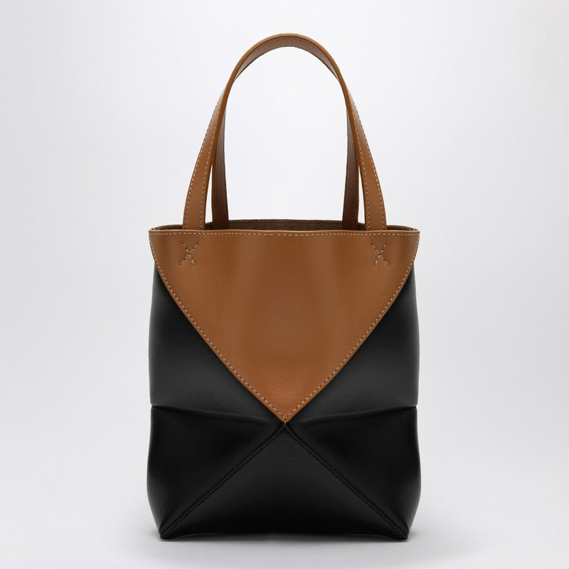 Loewe Puzzle Fold Tote Bag Mini Warm Desert/Black Women