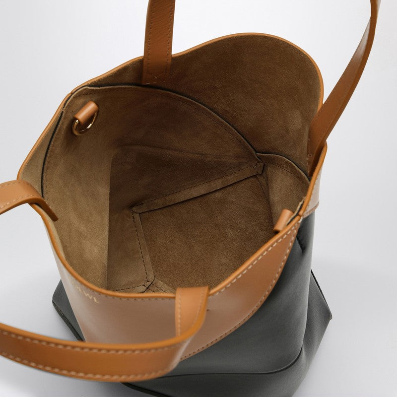 Loewe Puzzle Fold Tote Bag Mini Warm Desert/Black Women