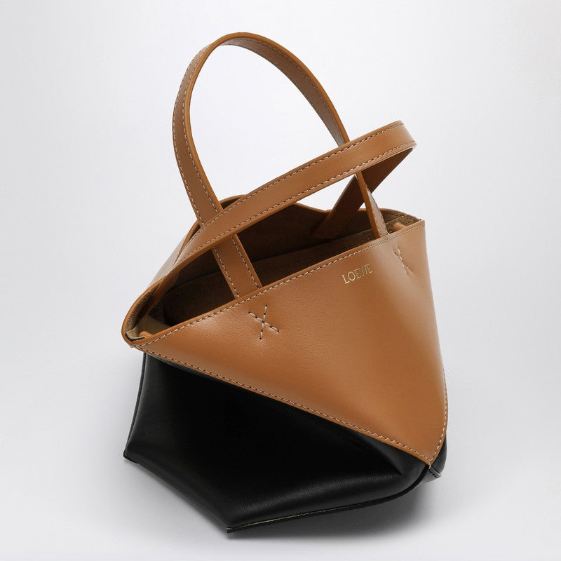 Loewe Puzzle Fold Tote Bag Mini Warm Desert/Black Women