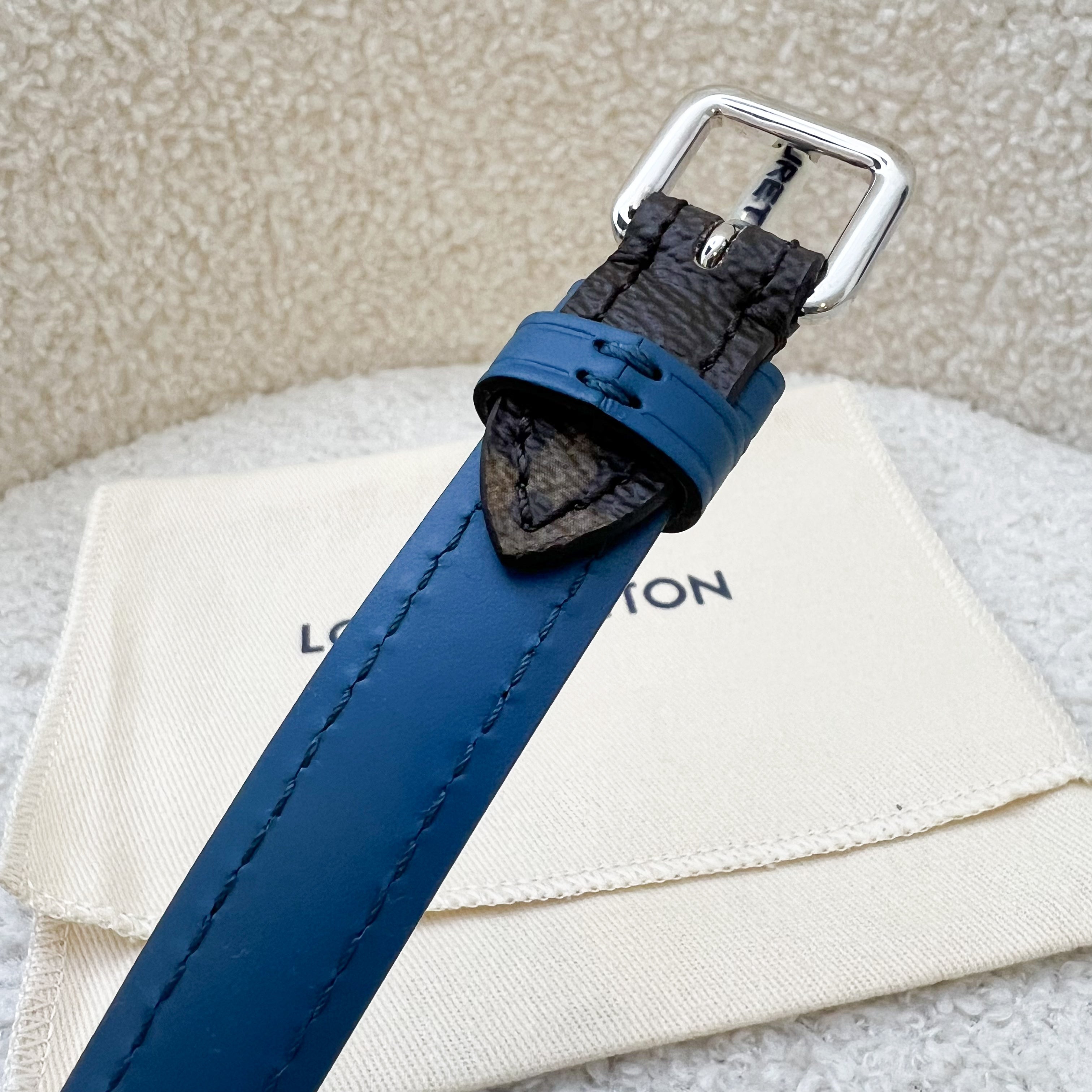 LV Luggage Tag in Navy / Brown / Blue Epi Leather and Monogram Canvas