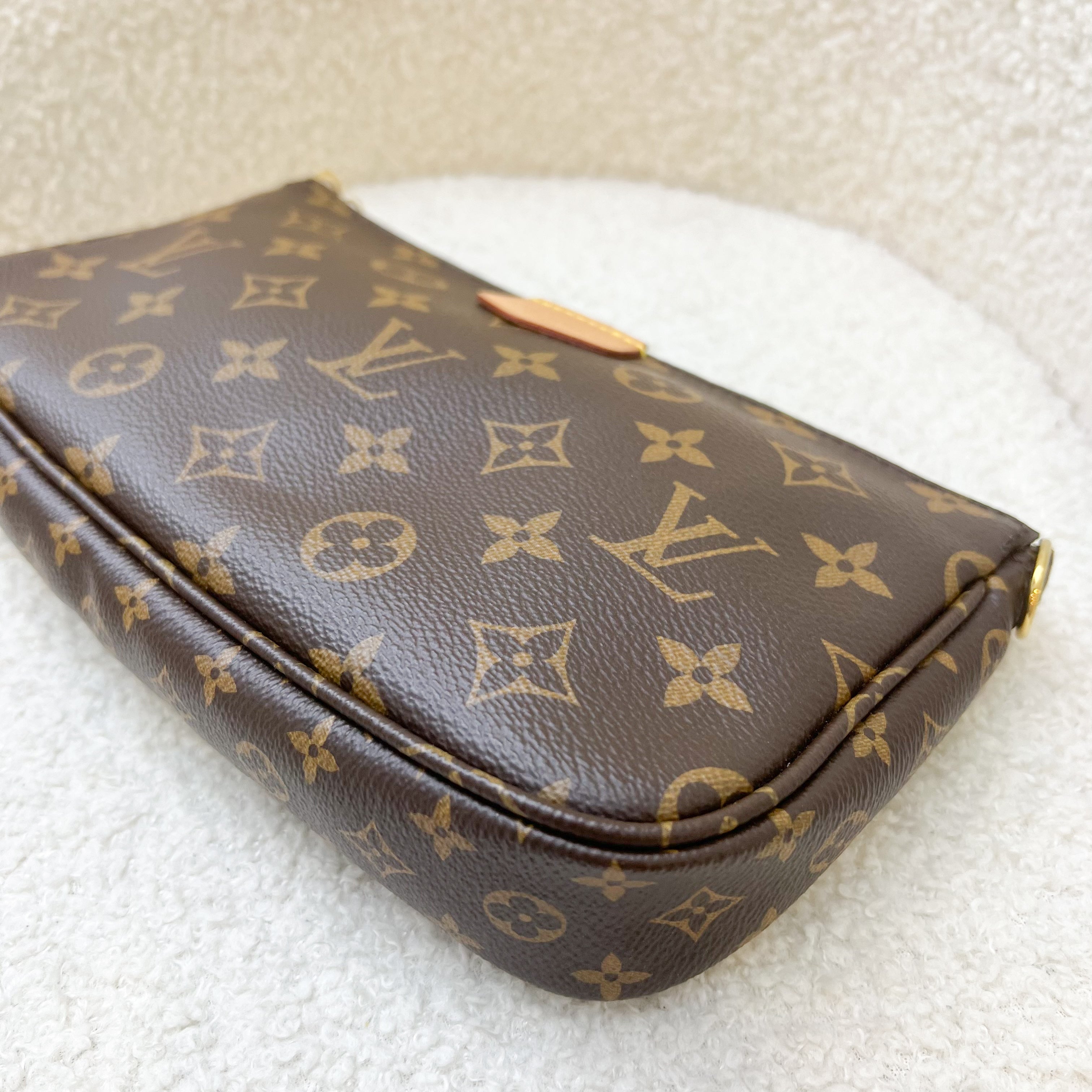 LV Multi Pochette Accessoires MPA Larger Pochette in Monogram Canvas GHW + LV Short Leather Strap