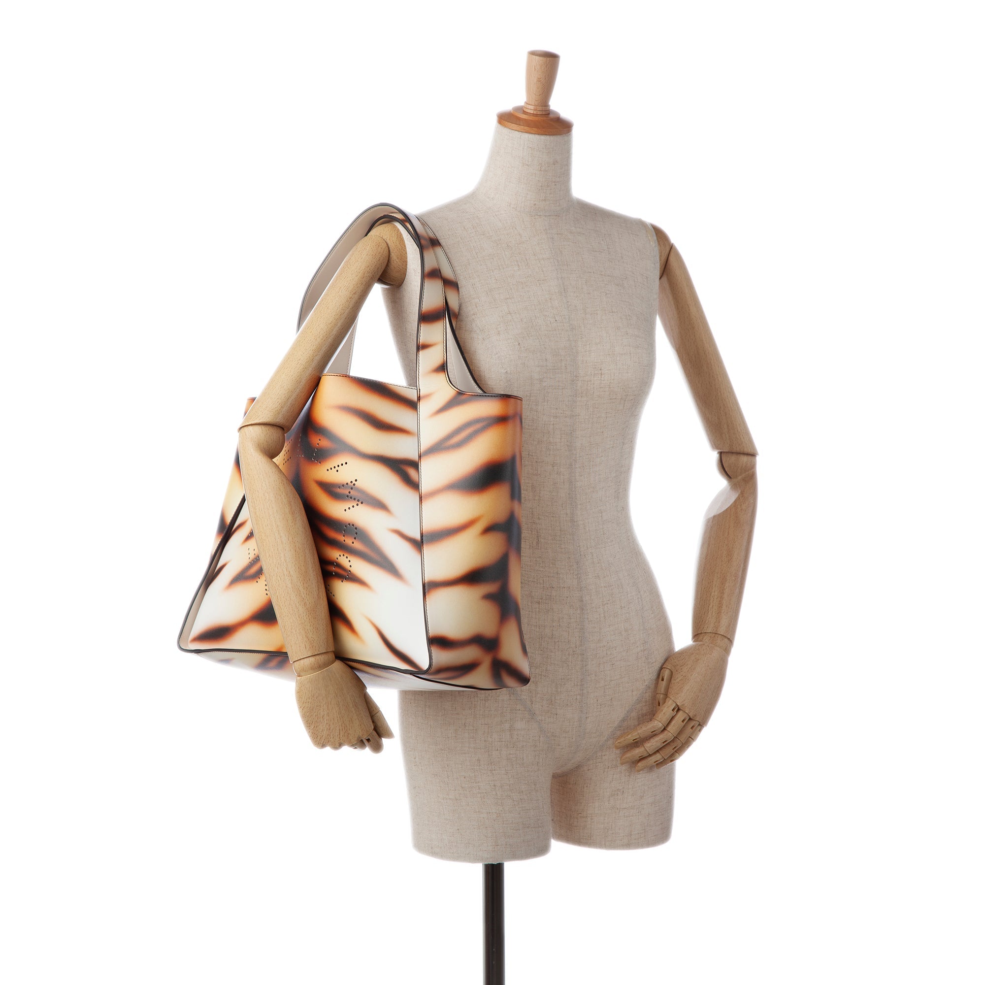 Brown Stella McCartney Stella Logo Tiger Print Tote