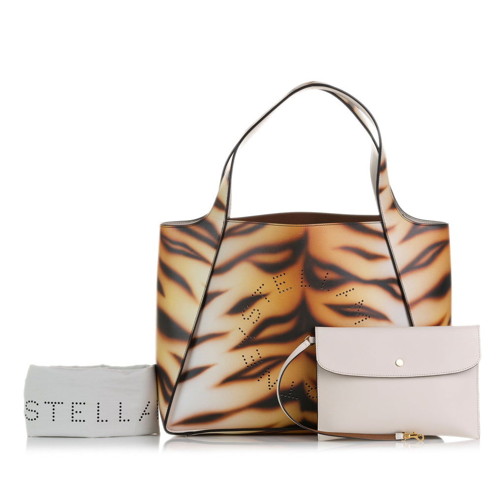 Brown Stella McCartney Stella Logo Tiger Print Tote