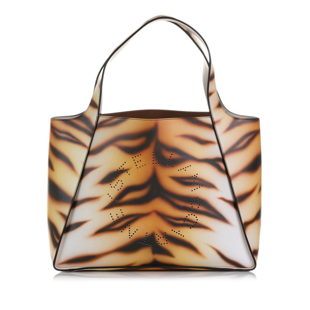 Brown Stella McCartney Stella Logo Tiger Print Tote