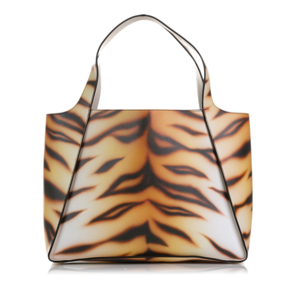 Brown Stella McCartney Stella Logo Tiger Print Tote