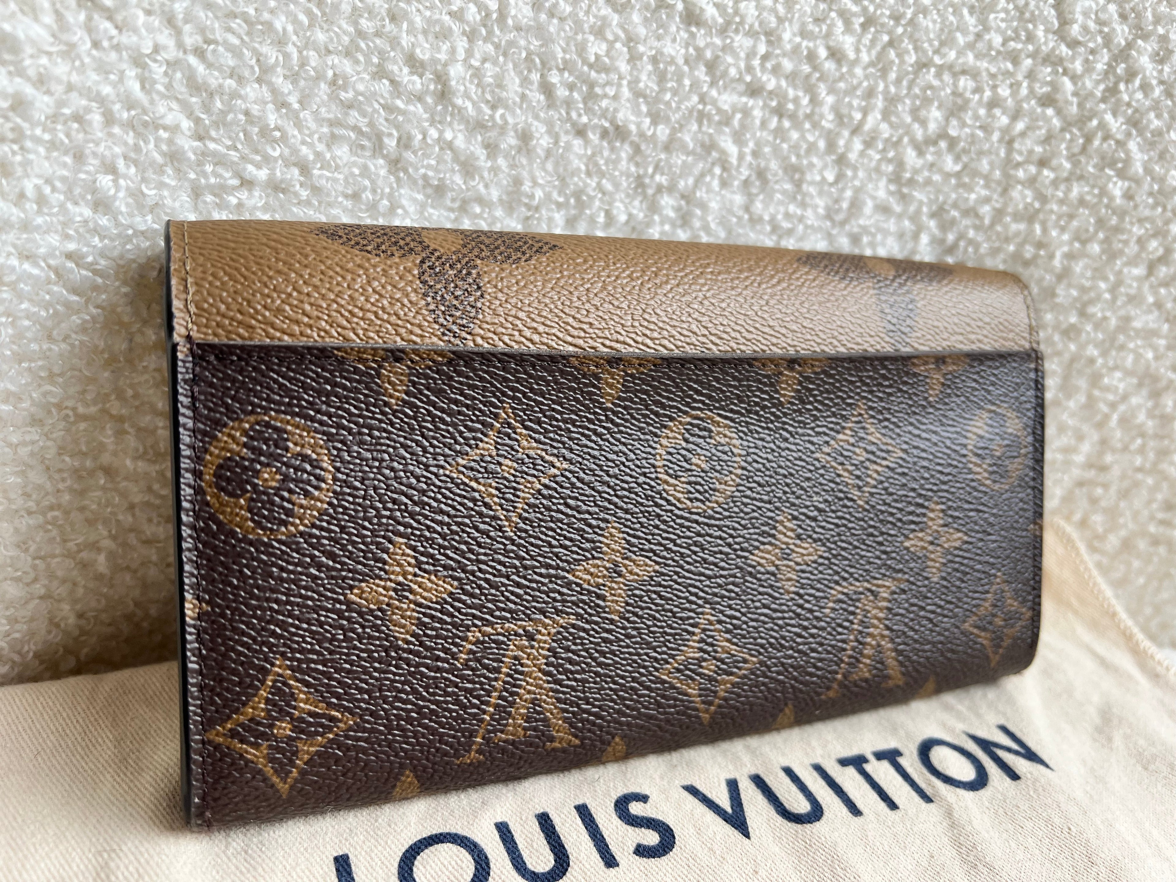 Louis Vuitton Sarah Wallet in reverse Monogram and Brown (RRP £550)