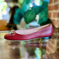 GUCCI Horsebit Red Leather Ballet Flats SZ 36