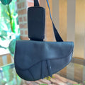 CHRISTIAN DIOR Saddle Maxi Grained Calfskin Crossbody Bag