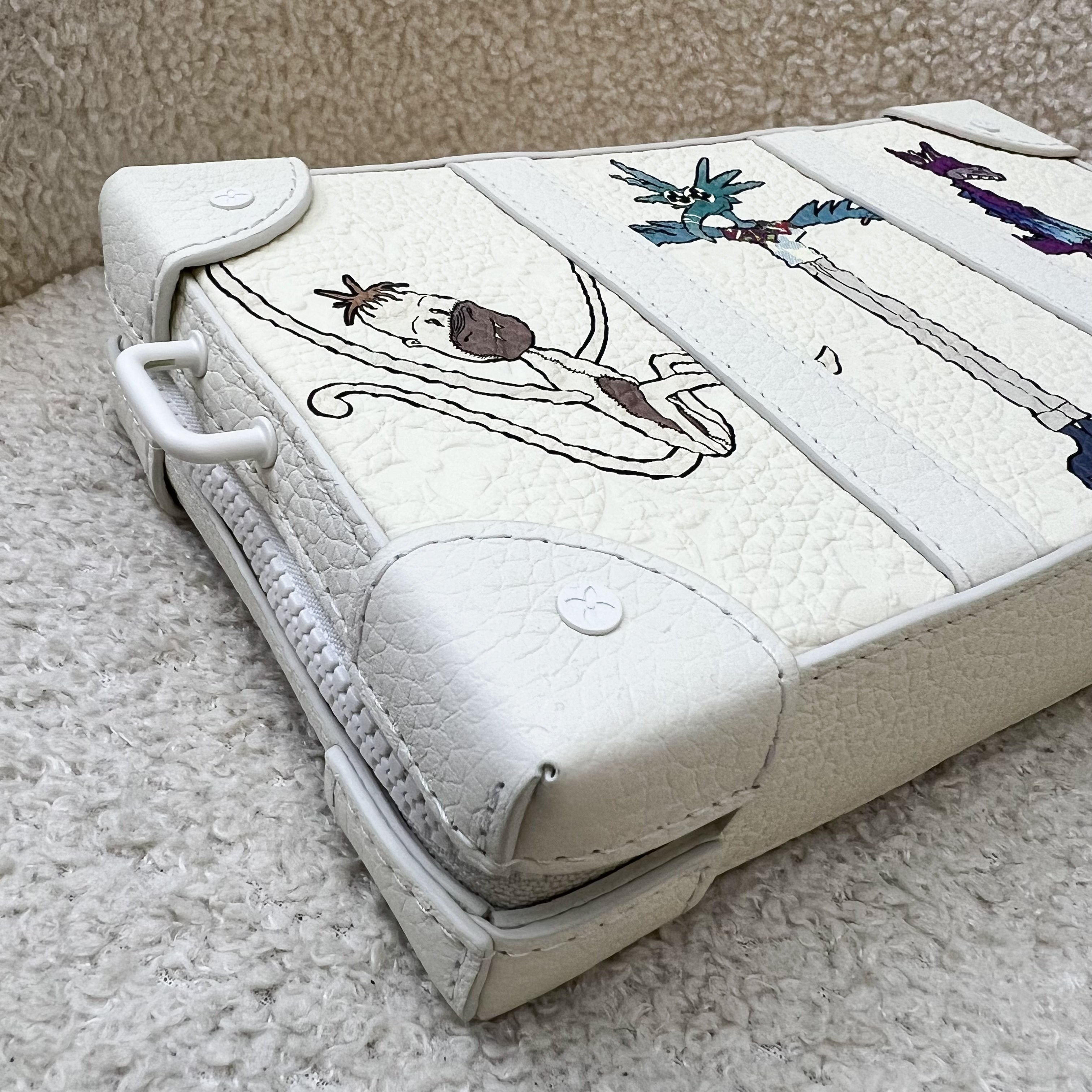 LV Soft Trunk Wallet with Graphic Print in Powder White Monogram and White HW