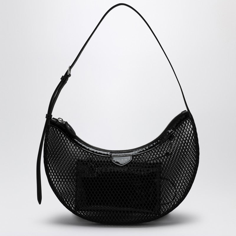 Alaia Black Mesh Demi Lune One Piece Bag Women
