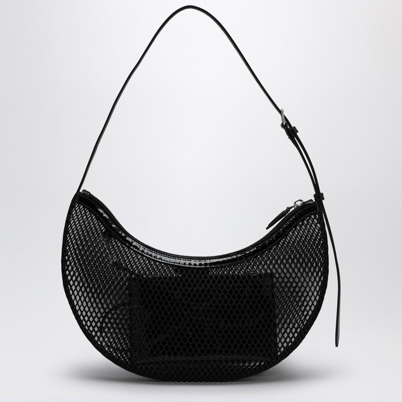 Alaia Black Mesh Demi Lune One Piece Bag Women