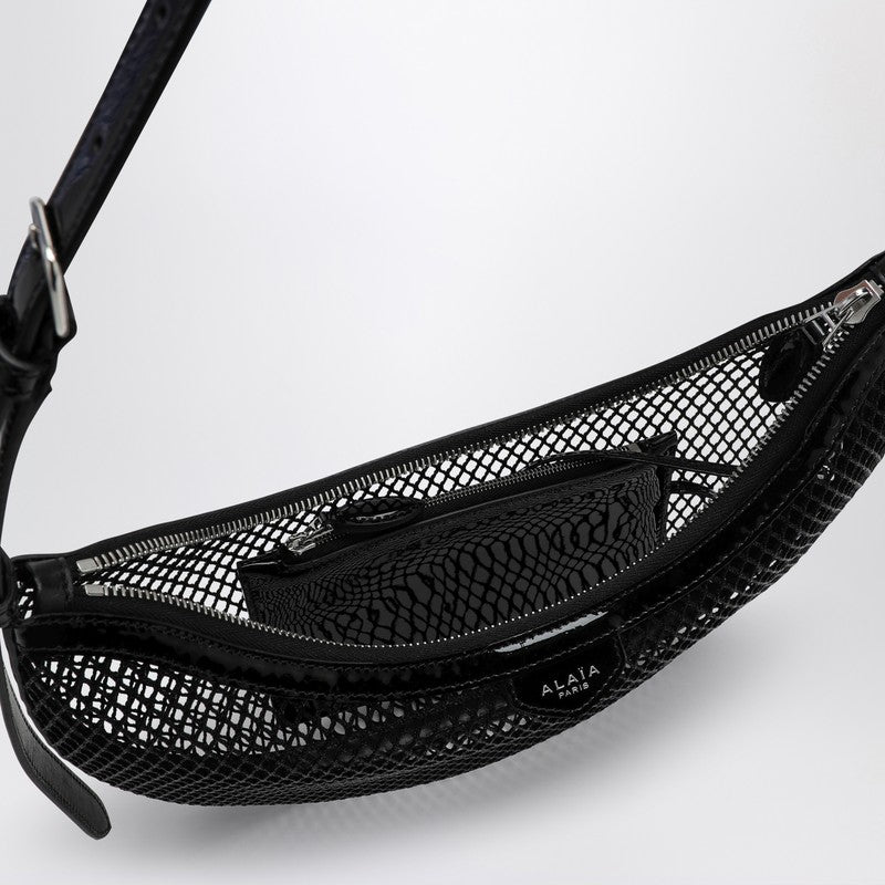 Alaia Black Mesh Demi Lune One Piece Bag Women